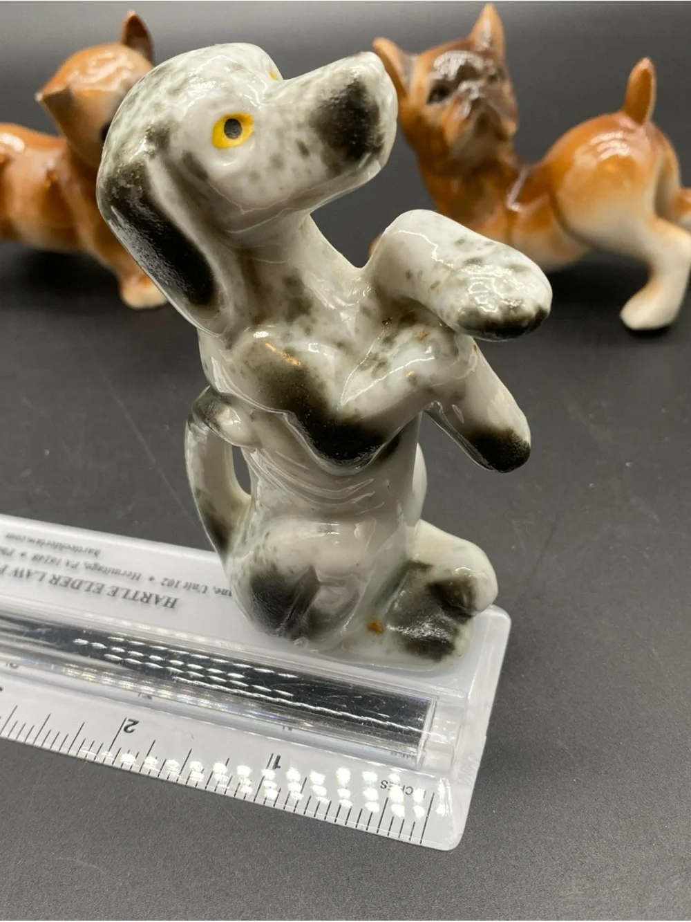 Assorted Dog Figurine Set - Brown, White, Tan, Gray Ceramic and Stone
